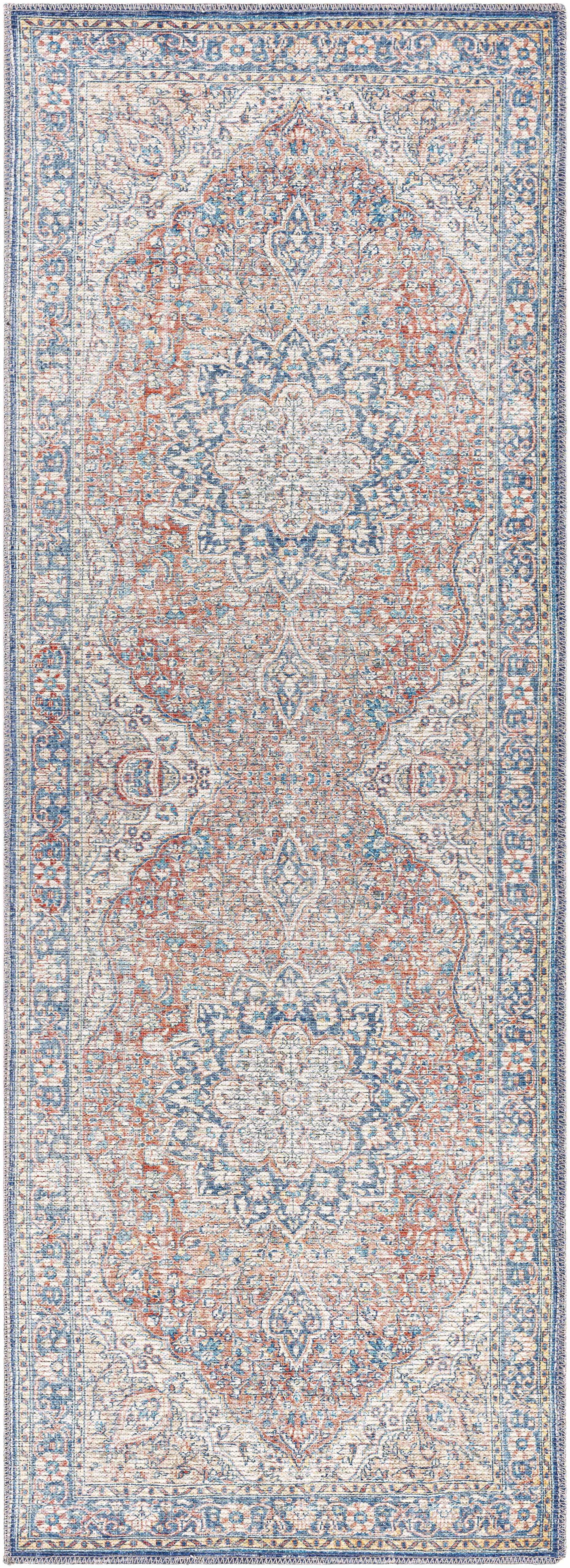 Wacousta Red&Blue Washable Rug - Clearance by Boutique Rugs