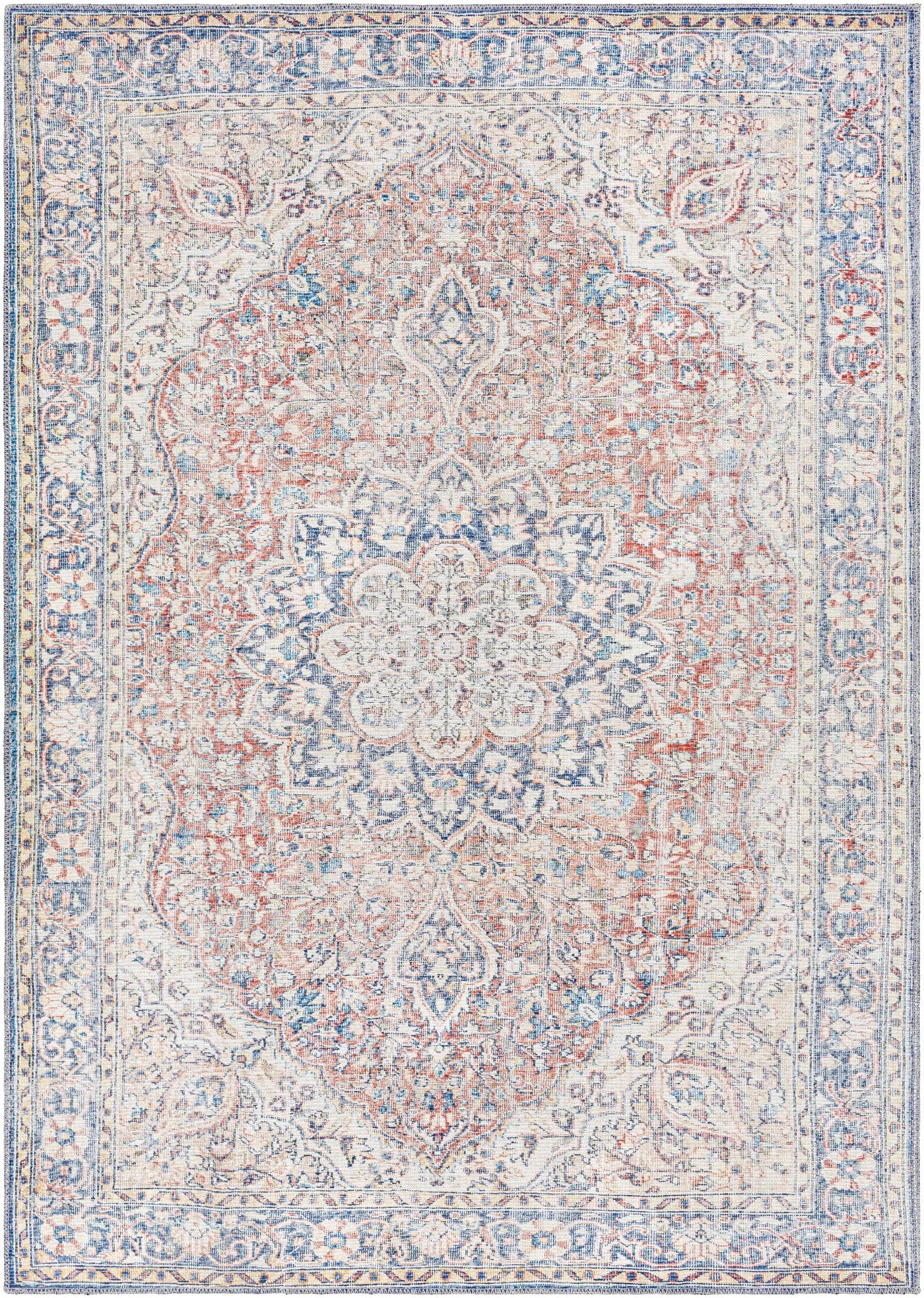 Wacousta Red&Blue Washable Rug - Clearance by Boutique Rugs