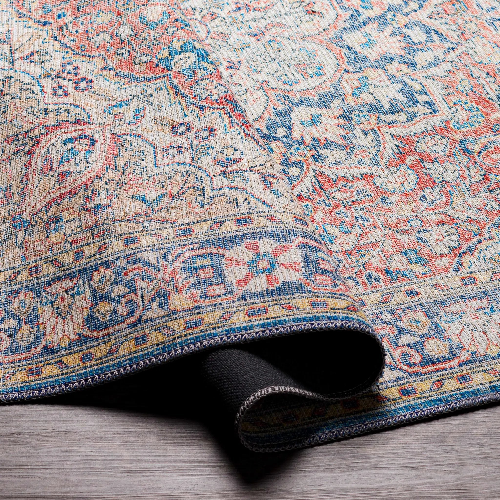 Wacousta Red&Blue Washable Rug - Clearance by Boutique Rugs