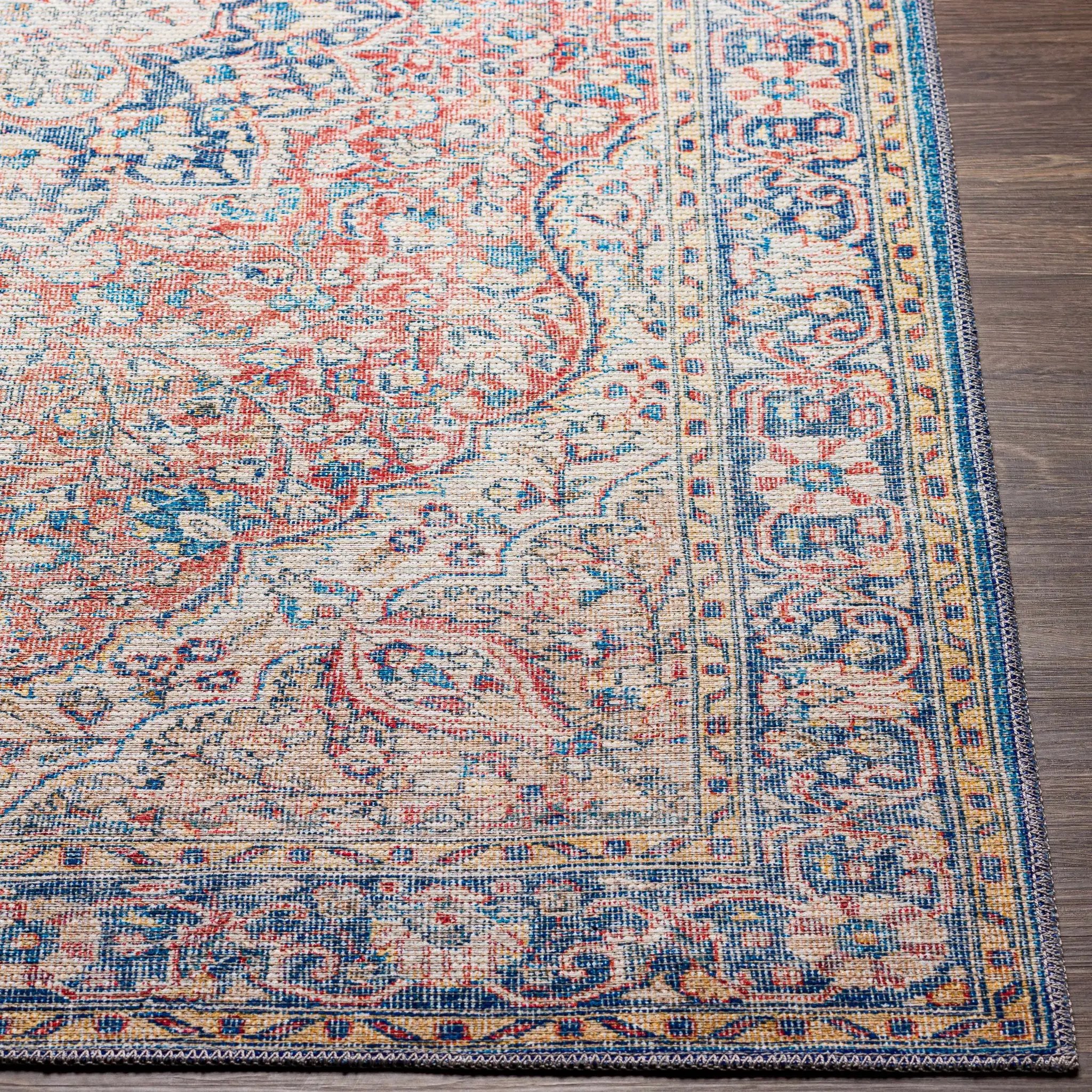 Wacousta Red&Blue Washable Rug - Clearance by Boutique Rugs