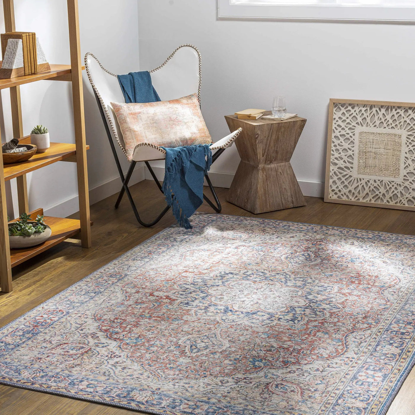 Wacousta Red&Blue Washable Rug - Clearance by Boutique Rugs