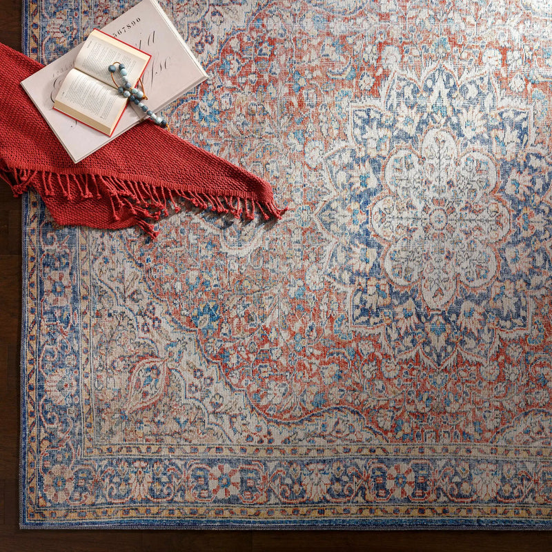 Wacousta Red&Blue Washable Rug - Clearance by Boutique Rugs