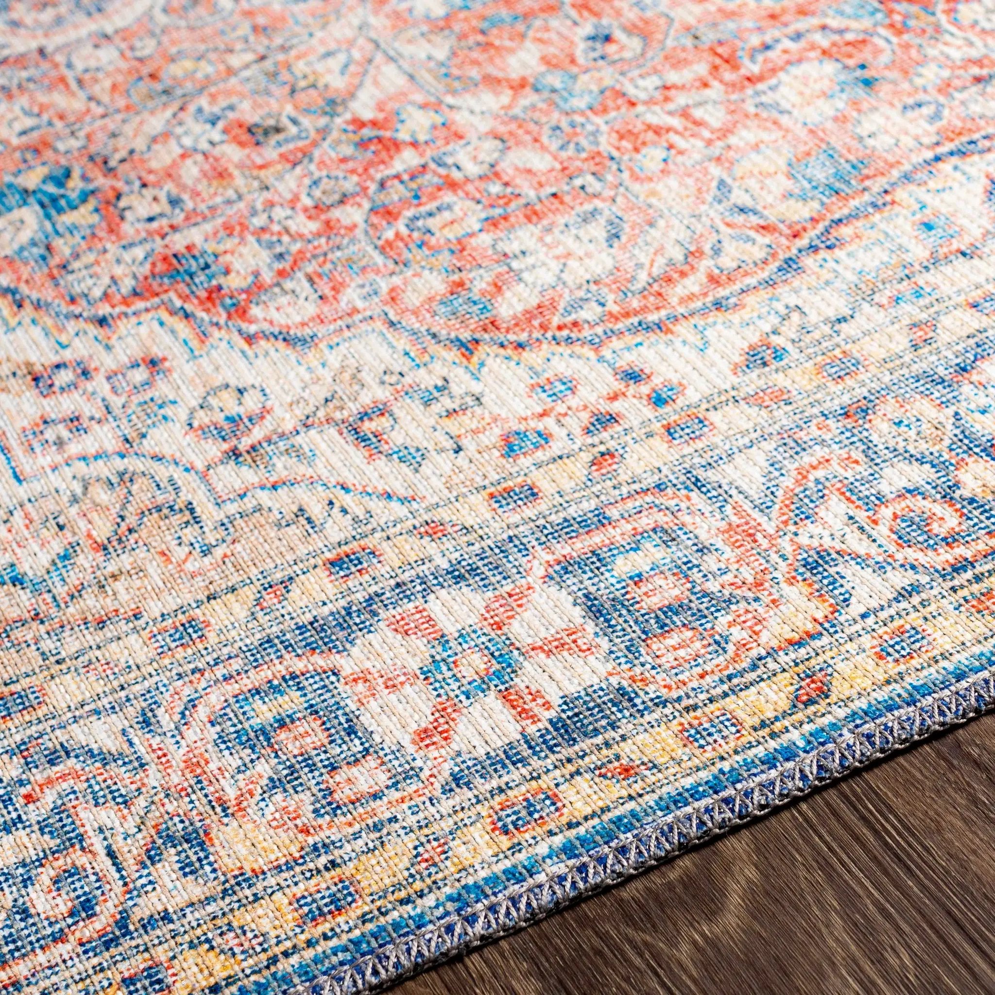 Wacousta Red&Blue Washable Rug - Clearance by Boutique Rugs