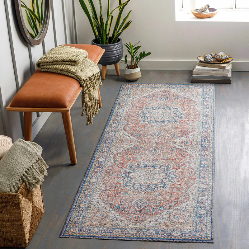 Wacousta Red&Blue Washable Rug - Clearance by Boutique Rugs