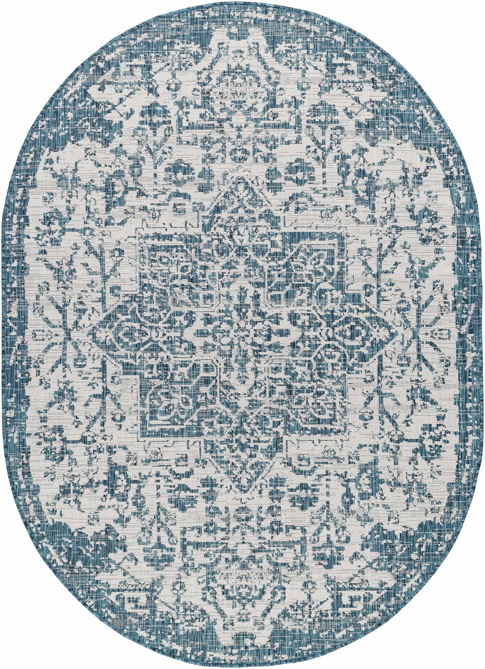 Teal Kilmacolm Indoor & Outdoor Area Rug - Clearance by Boutique Rugs
