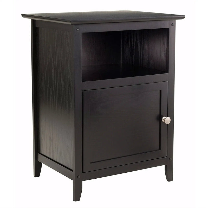 Black Shaker Style End Table Nighstand with Shelf by HomePacific