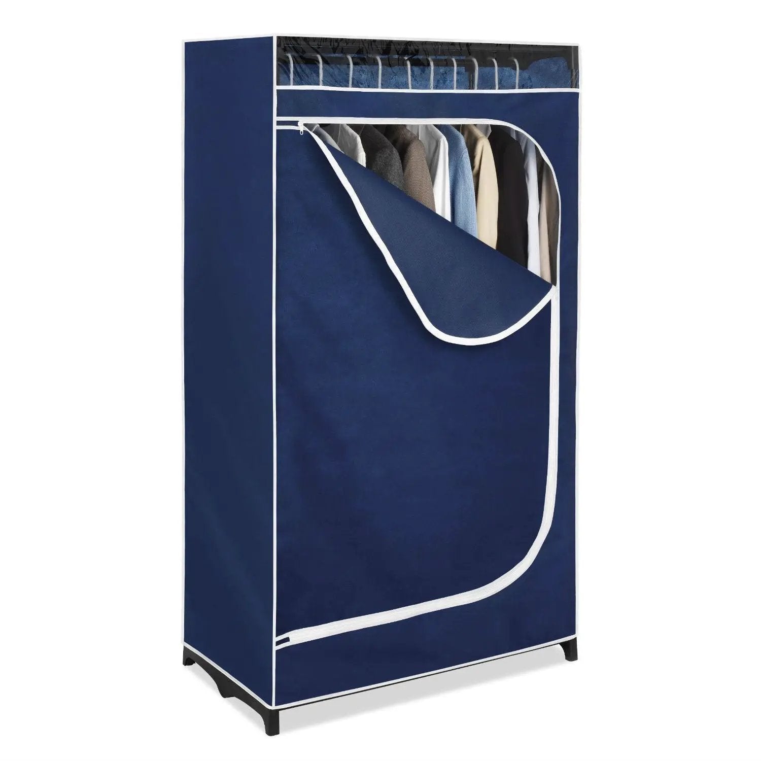 Portable Clothes Closet Wardrobe in Blue Breathable Fabric by HomePacific