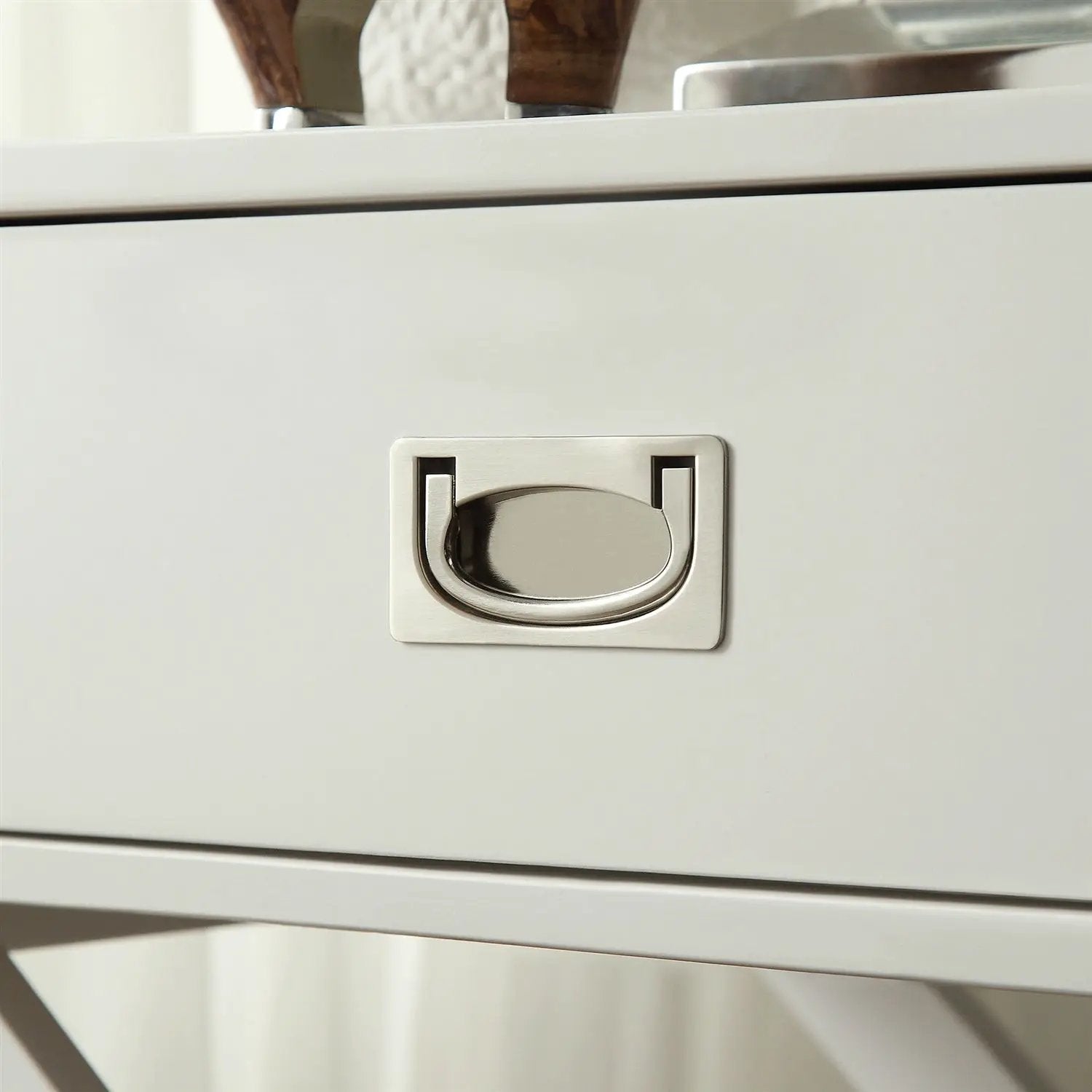 White Modern Bedroom Decor 1-Drawer Bedside Table Nightstand End Table by HomePacific