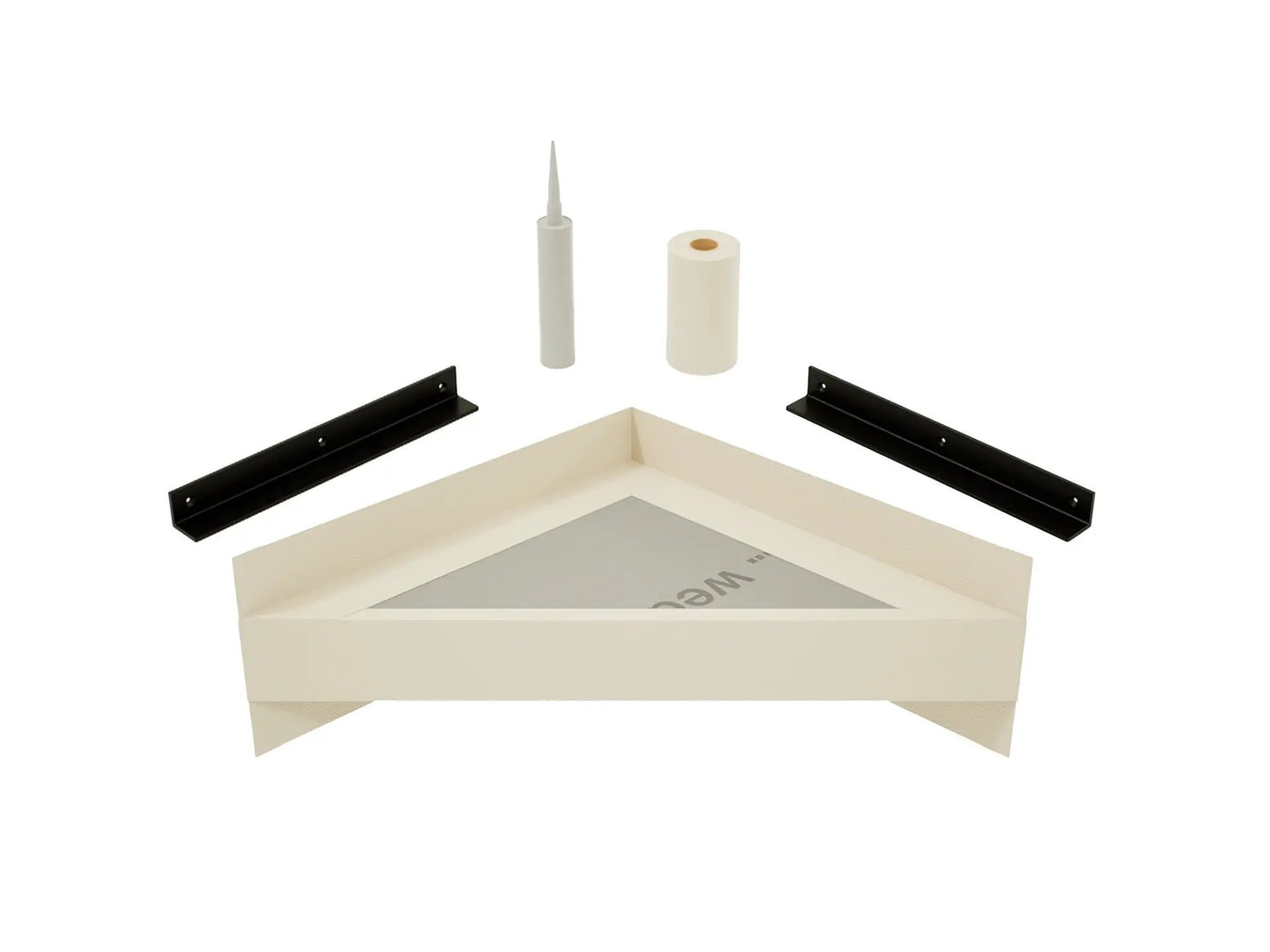 The Original Floating Corner Shower Bench Kit™ with wedi® by The Original Granite Bracket
