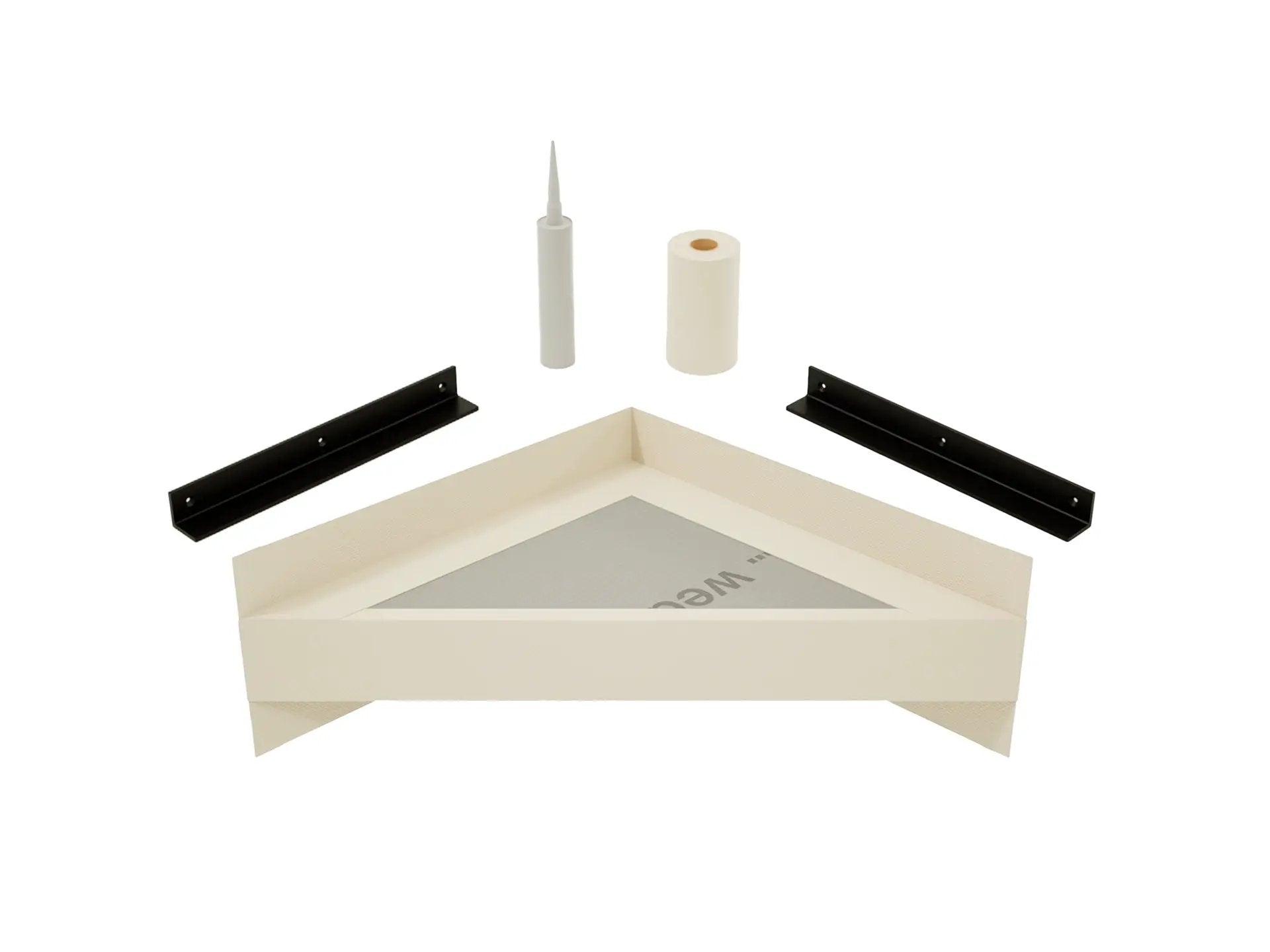 The Original Floating Corner Shower Bench Kit™ with wedi® by The Original Granite Bracket