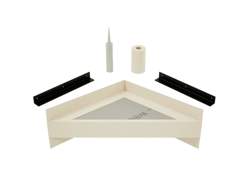 The Original Floating Corner Shower Bench Kit™ with wedi® by The Original Granite Bracket