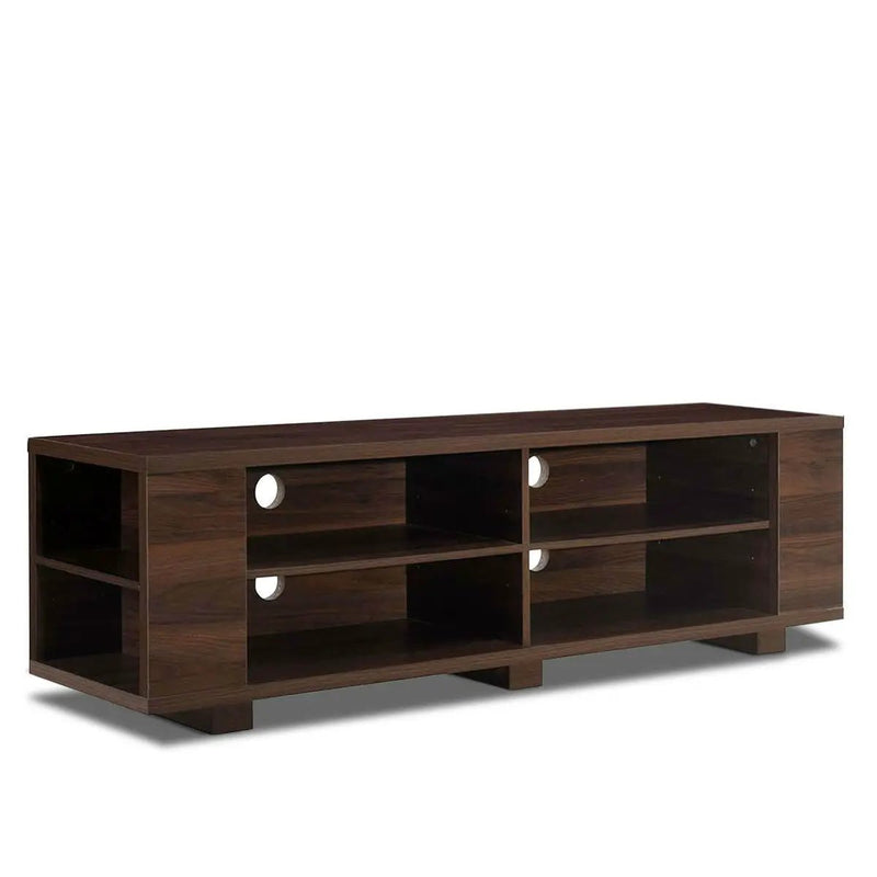 Modern TV Stand in Walnut Wood Finish - Holds up to 60-inch TV by HomePacific