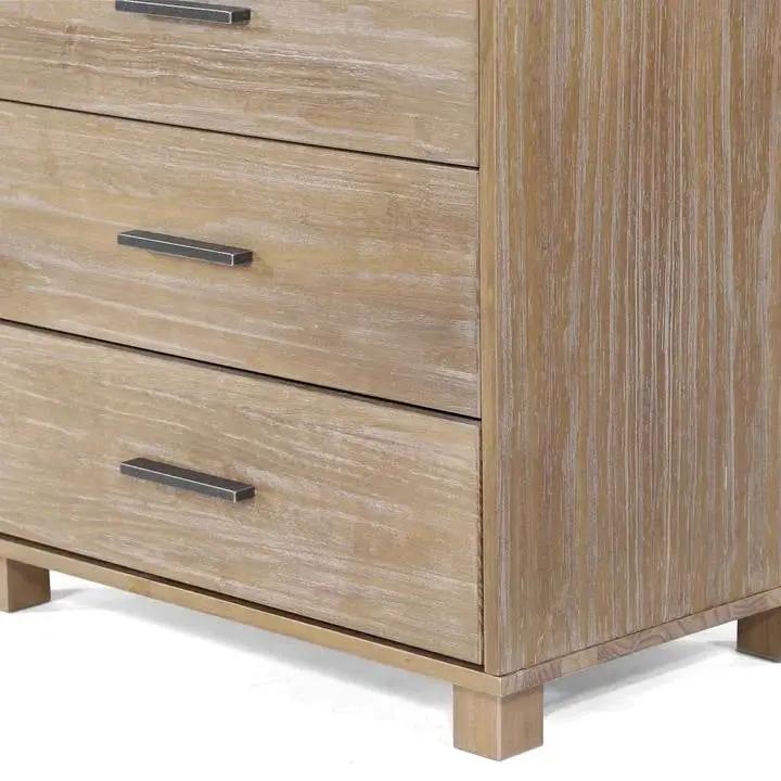 Modern Farmhouse Solid Wood 5 Drawer Bedroom Chest in Pine Finish by HomePacific