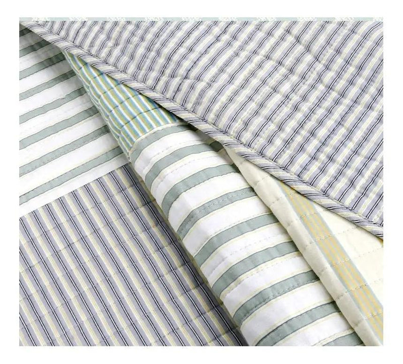Full/Queen Size Soft Reversible Patches 100% Cotton Quilt Set by HomePacific