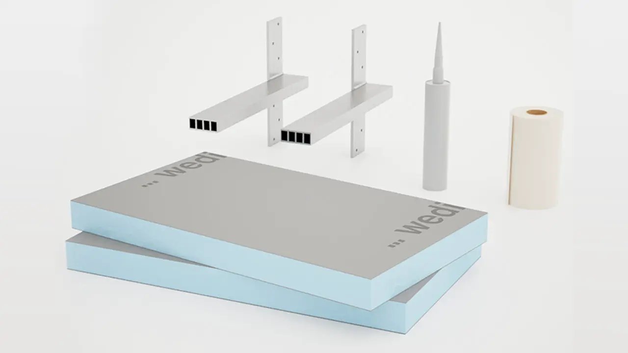 The Original Floating Shower Bench Kit­™ with wedi® & Original Shower Bench Bracket® by The Original Granite Bracket