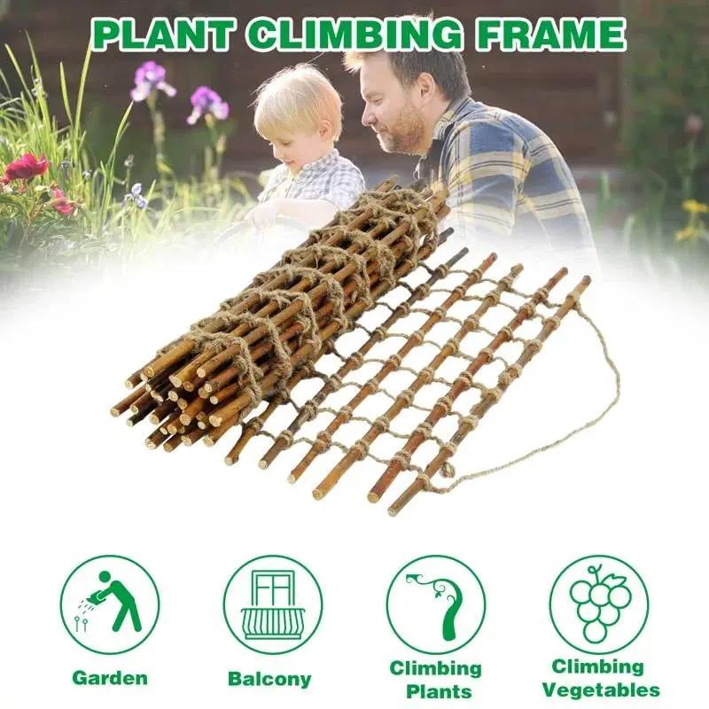 Indoor Outdoor Wall Hanging Willow Wood and Jute Garden Trellis by HomePacific