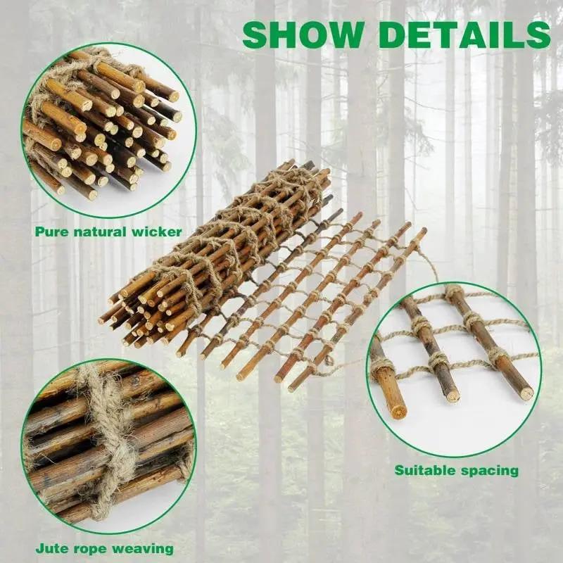 Indoor Outdoor Wall Hanging Willow Wood and Jute Garden Trellis by HomePacific