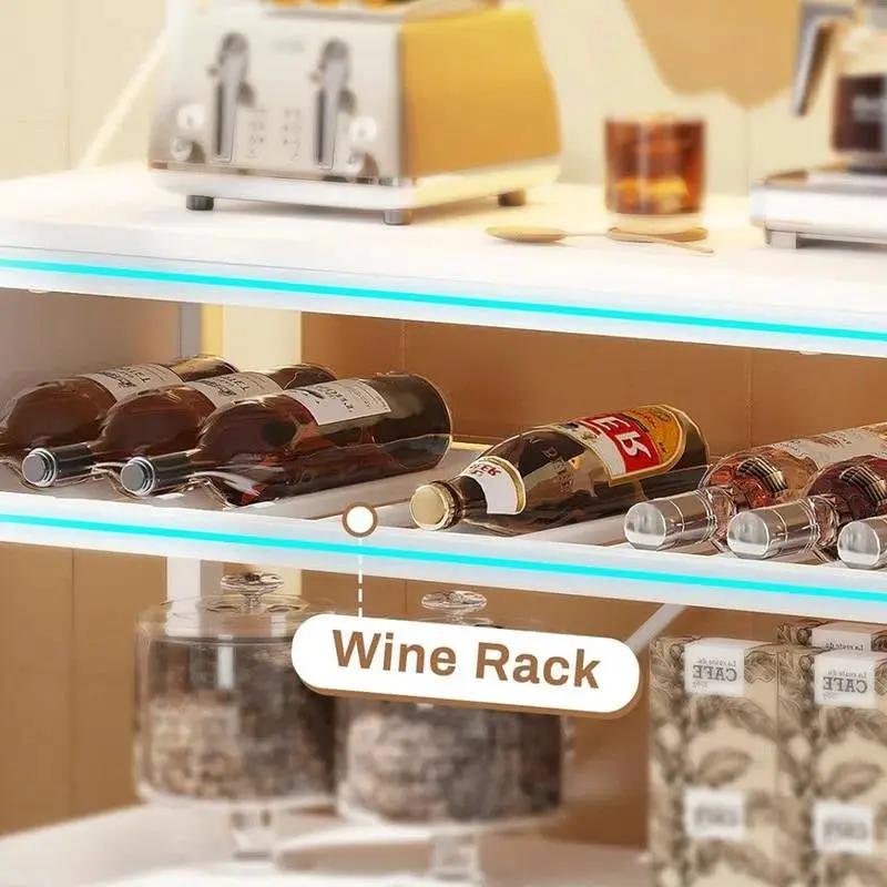 White Modern Industrial Kitchen Baker's Rack with Multi-Color LED Lights by HomePacific