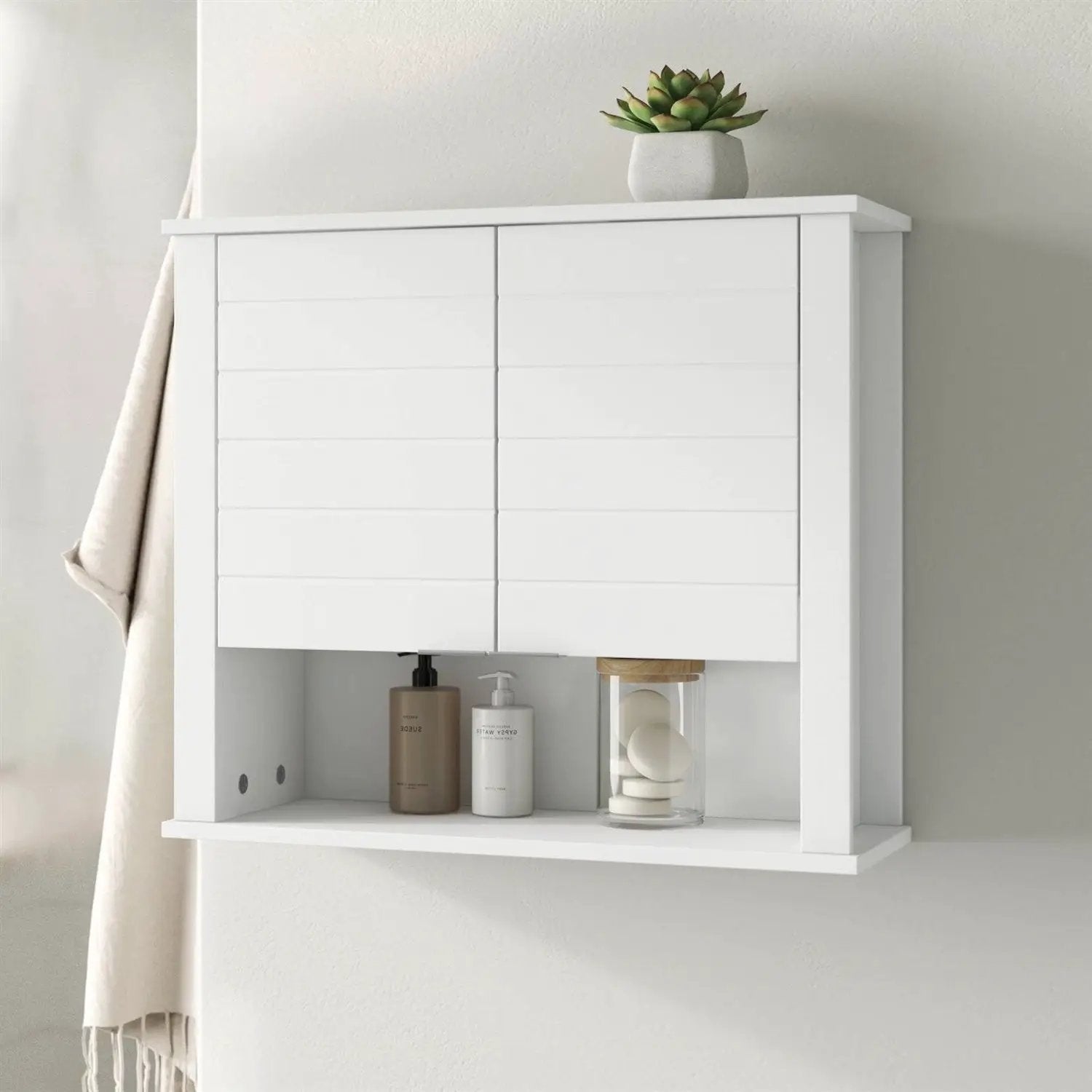 White 2 Door Wall Mounted Bathroom Storage Cabinet by HomePacific