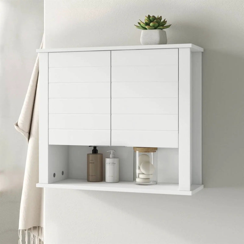 White 2 Door Wall Mounted Bathroom Storage Cabinet by HomePacific