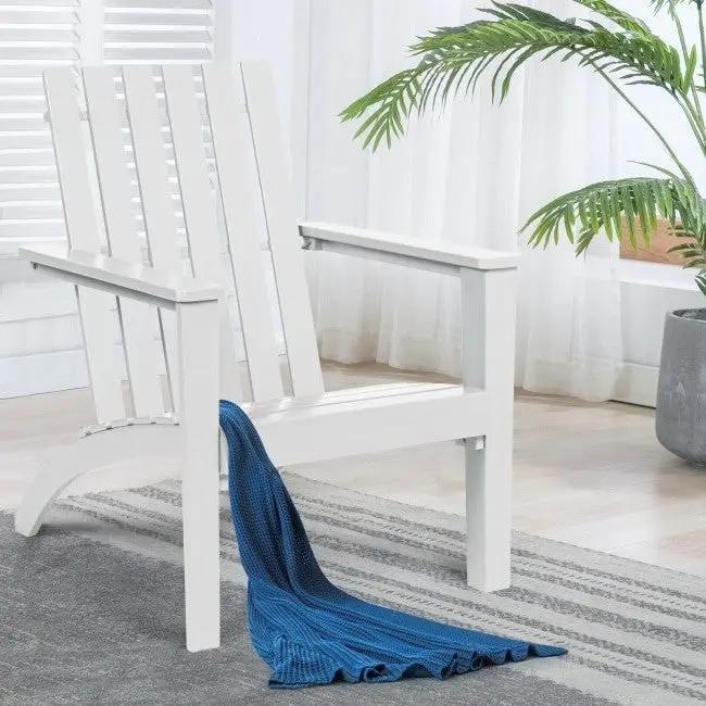 Indoor/Outdoor Acacia Wood Adirondack Lounge Armchair - White by HomePacific