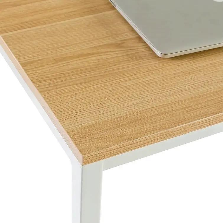 Modern Home Office Desk with White Metal Frame and Wood Table Top by HomePacific