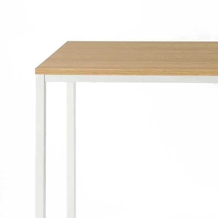 Modern Home Office Desk with White Metal Frame and Wood Table Top by HomePacific