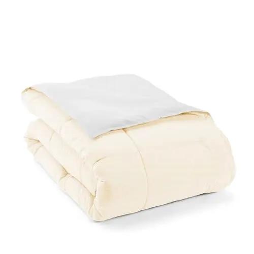 Full/Queen size 3-Piece Microfiber Reversible Comforter Set in White and Cream by HomePacific