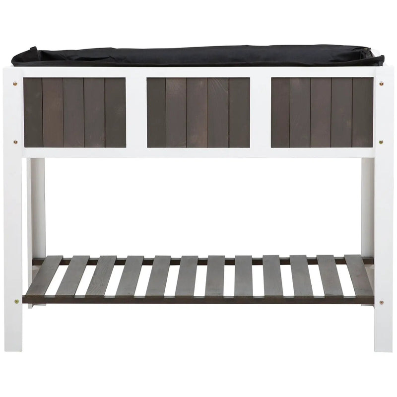 White Wooden 2 Level Elevated Raised Garden Planter Bed by HomePacific