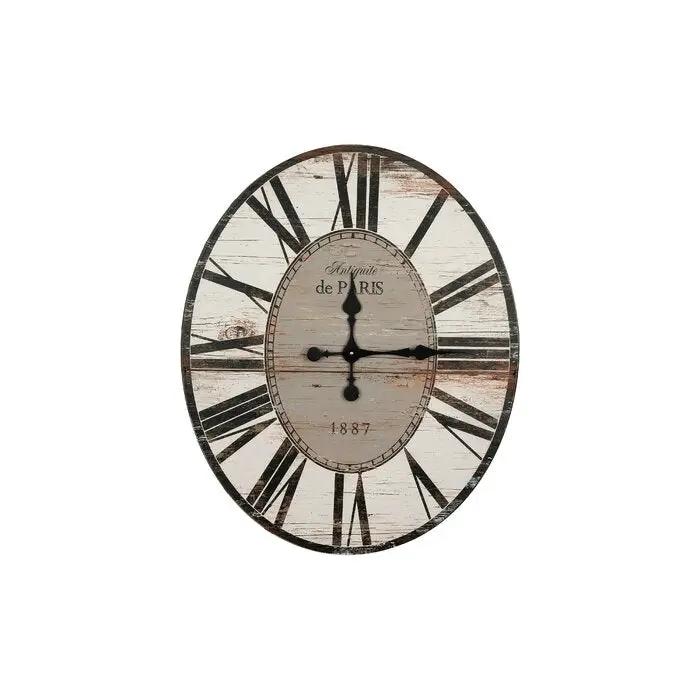 White Washed Oversized Distressed Paris Wood Wall Clock by HomePacific