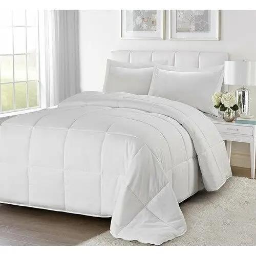 King/Cal King Traditional Microfiber Reversible 3 Piece Comforter Set in White by HomePacific