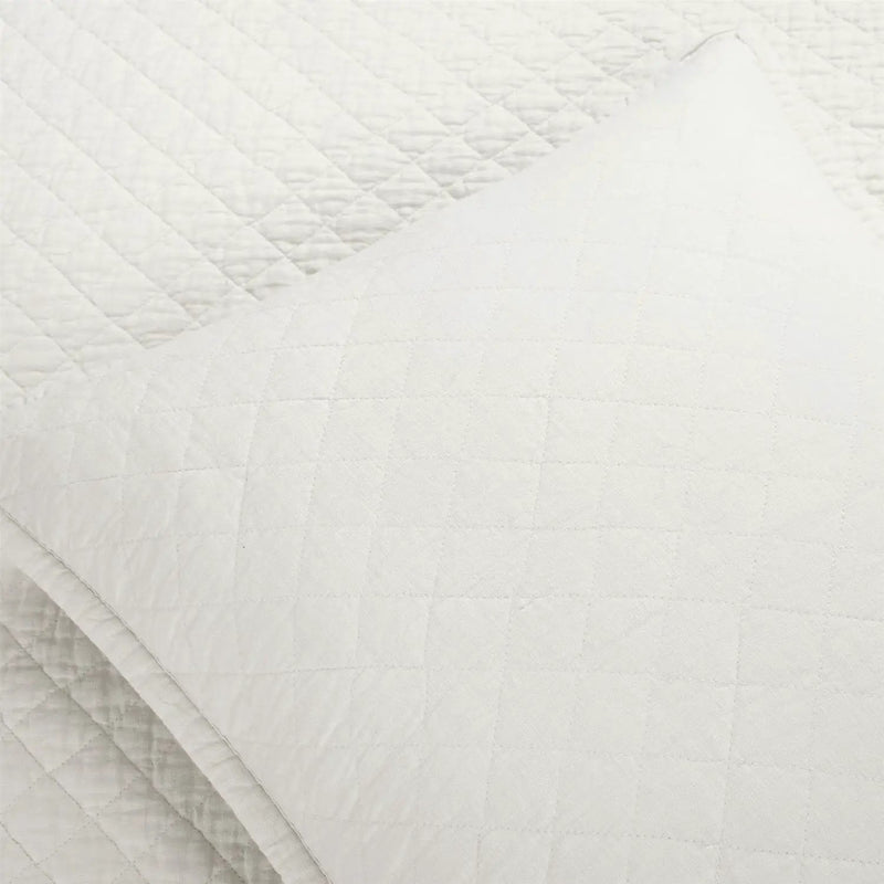 King/CAL King Lightweight Cotton Linen White Reversible 3-PC Quilt Set by HomePacific