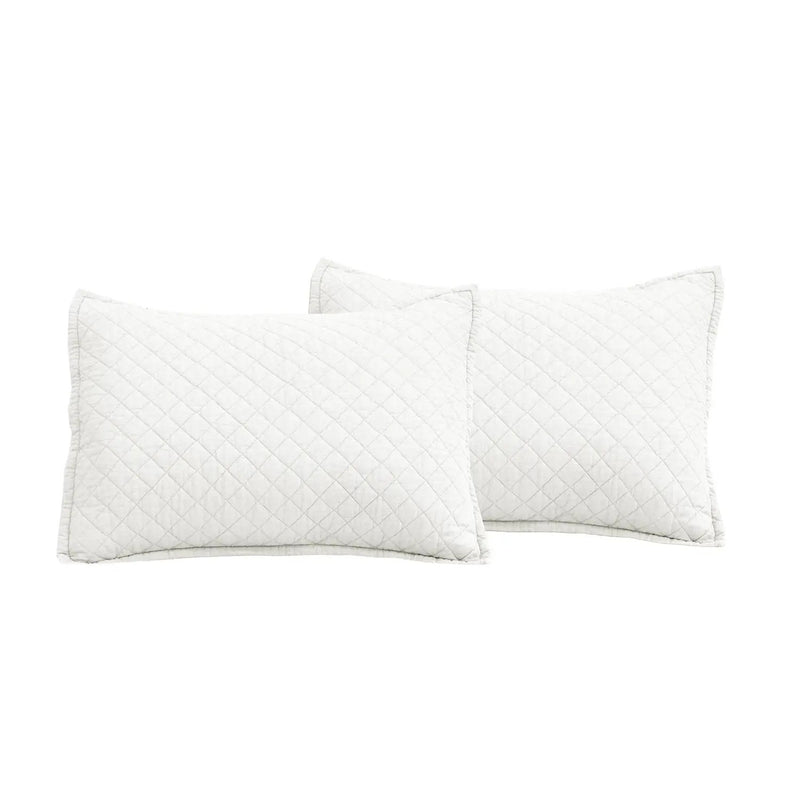 King/CAL King Lightweight Cotton Linen White Reversible 3-PC Quilt Set by HomePacific