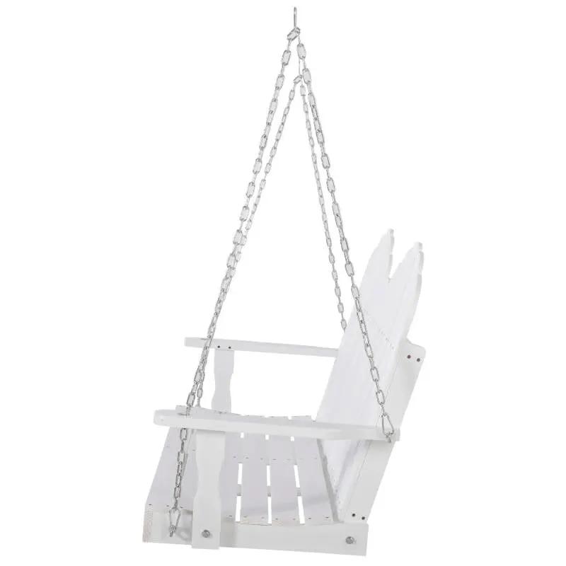 White Solid Wood 2-Seater Hanging Patio Porch Swing by HomePacific