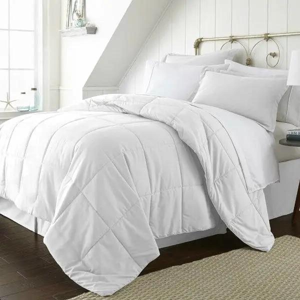 Queen Size Microfiber 6-Piece Reversible Bed In A Bag Comforter Set in White by HomePacific
