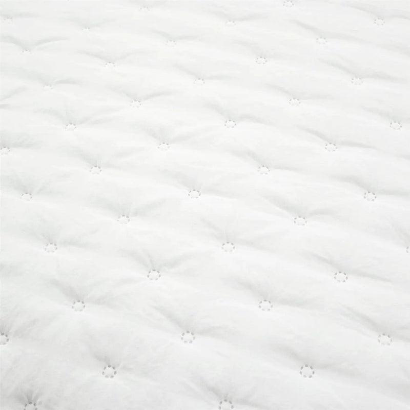 Full/Queen Lightweight White Ruffle Reversible Oversized 3 Piece Quilt Set by HomePacific