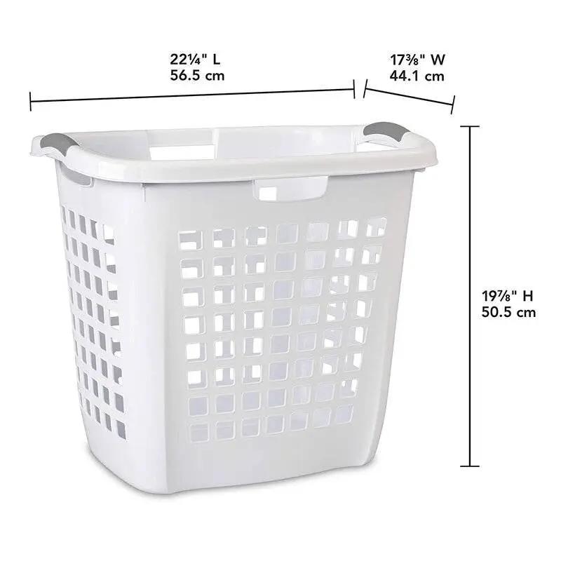 Set of 4 Heavy Duty Plastic Laundry Hamper Dirty Clothes Basket by HomePacific