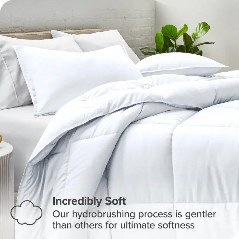 Full size Super Soft Microfiber Down Alternative Comforter Set White by HomePacific