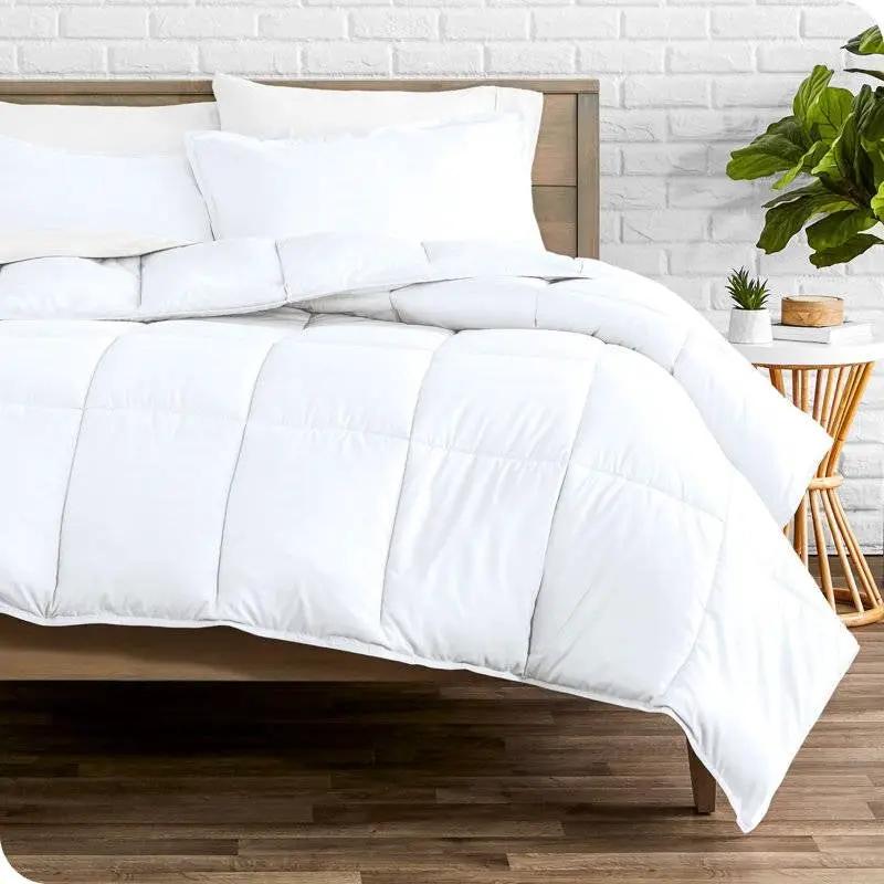 King/Cal King size Super Soft Microfiber Down Alternative Comforter Set White by HomePacific