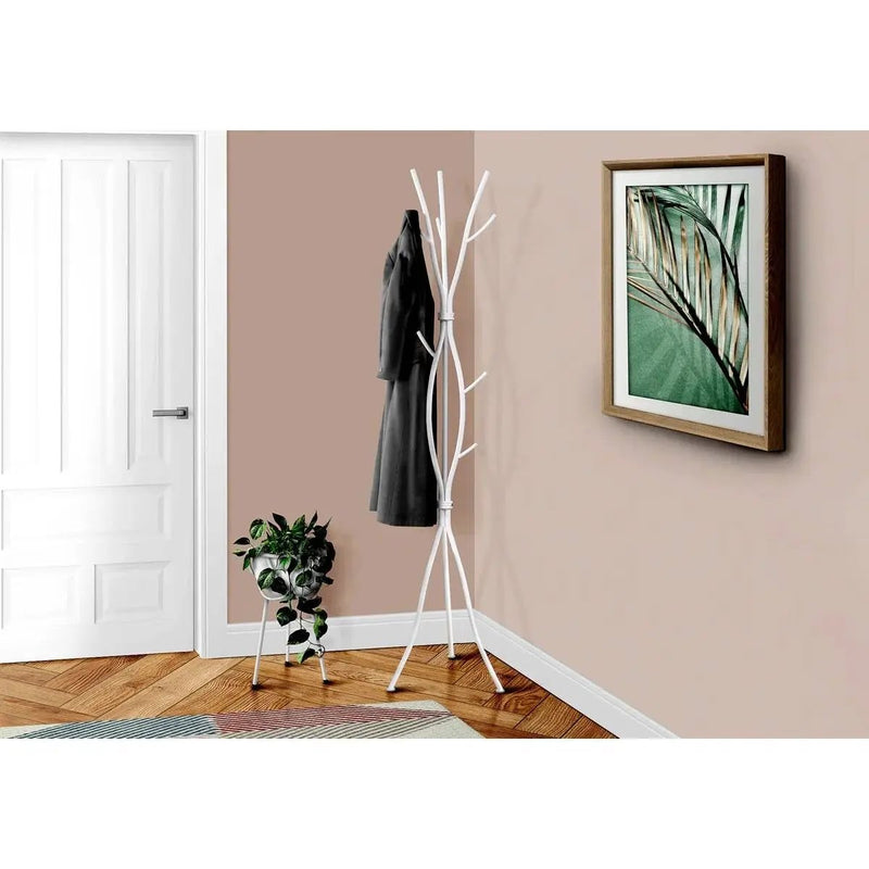 74-inch White Metal Coat Rack Entryway Hall Tree Umbrella Stand by HomePacific