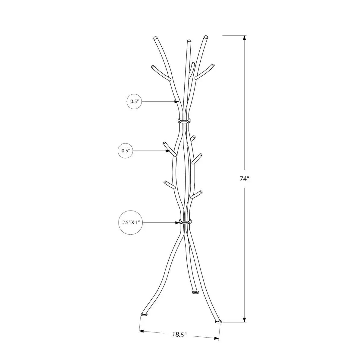 74-inch White Metal Coat Rack Entryway Hall Tree Umbrella Stand by HomePacific
