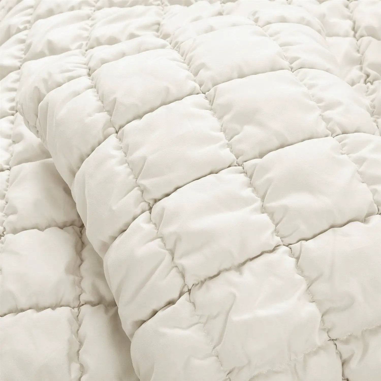 Twin/XL Soft Lightweight Puff Textured 2-Piece Comforter Set in Off White by HomePacific