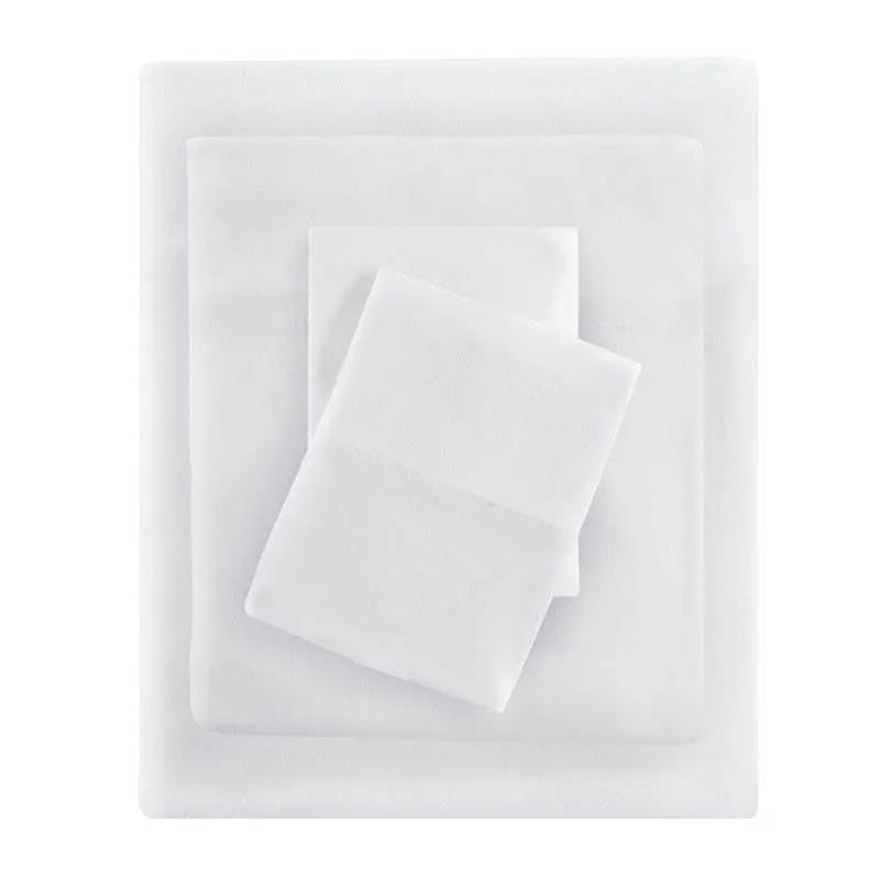 Twin XL Size 4-Piece Cotton Blend Jersey Sheet Set in White by HomePacific