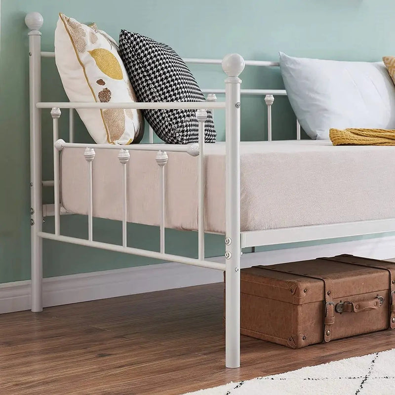 Twin size Farmhouse Daybed Frame in White Metal Finish by HomePacific