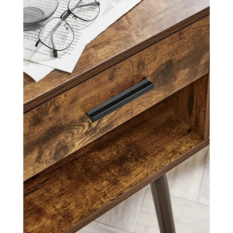 Mid-Century Modern Farmhouse 1-Drawer Nightstand with Open Shelf by HomePacific