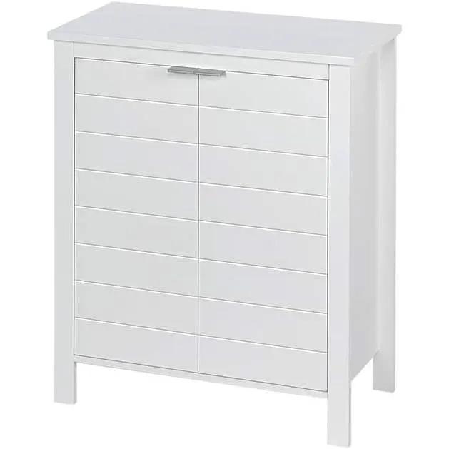 Bathroom Linen Cabinet with Storage Shelf in White Wood Finish by HomePacific