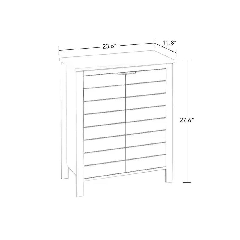 Bathroom Linen Cabinet with Storage Shelf in White Wood Finish by HomePacific