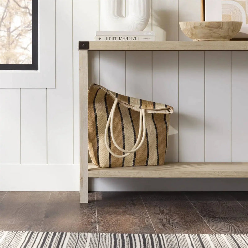 Industrial Farmhouse Entryway Table / Sofa Table in White Oak Wood Finish by HomePacific