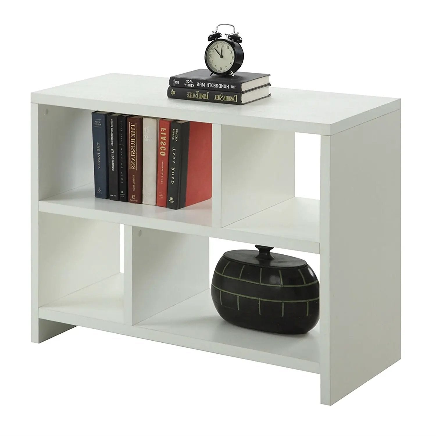 White 2-Shelf Modern Bookcase Console Table by HomePacific