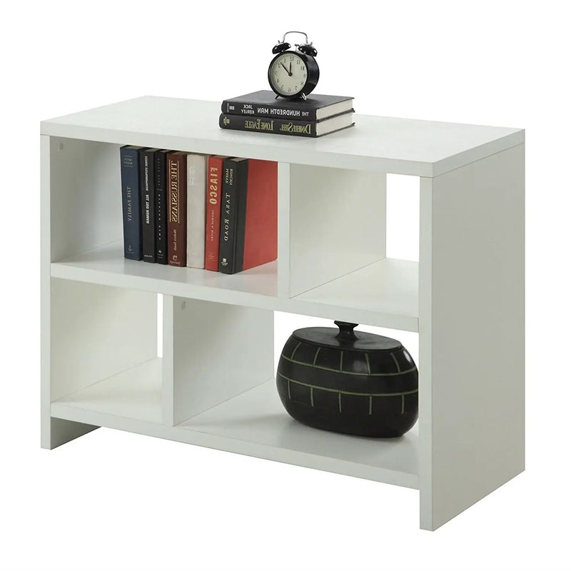 White 2-Shelf Modern Bookcase Console Table by HomePacific